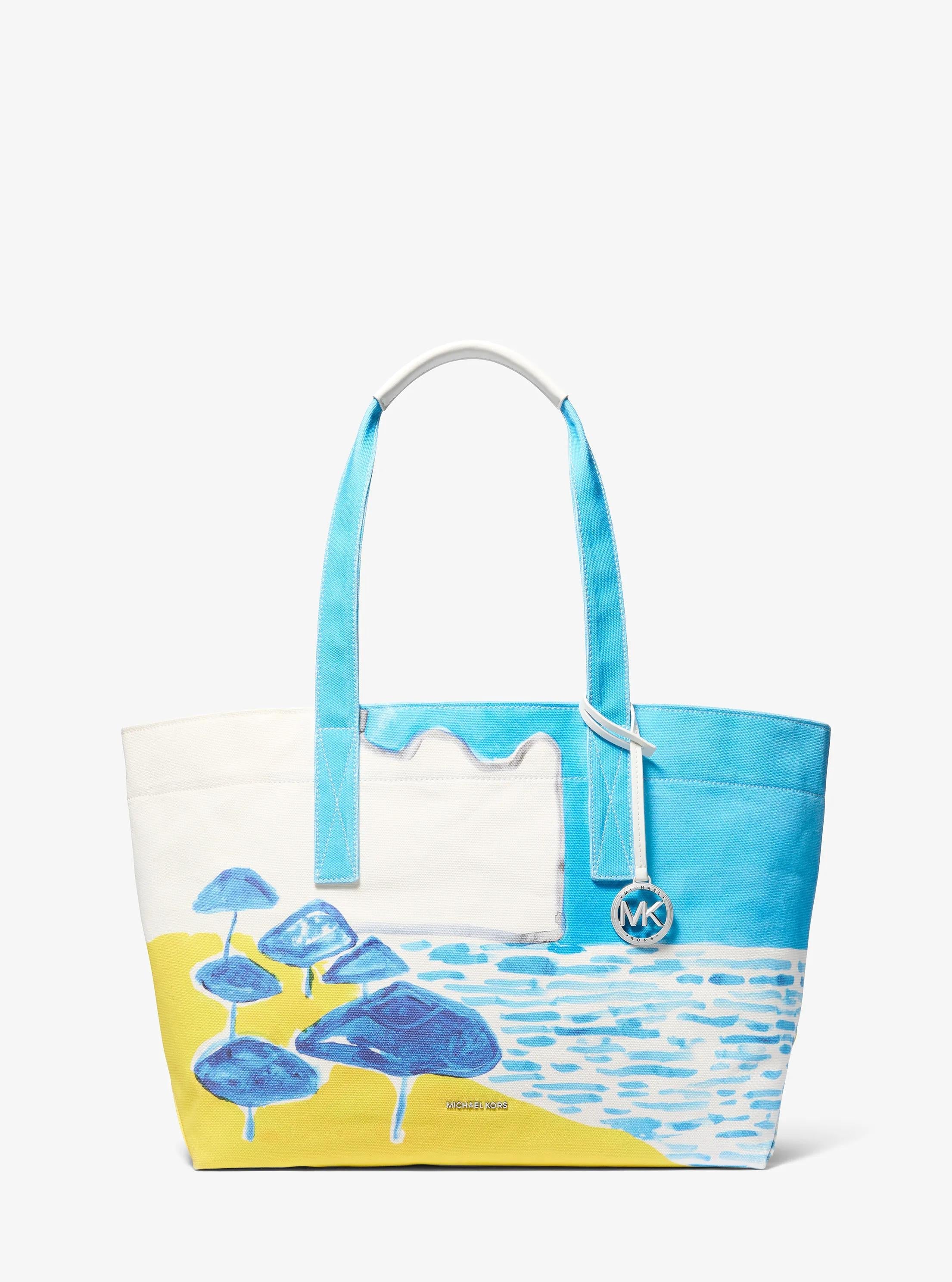 Michael Kors X Christina Zimpel Large Cotton Canvas Tote Bag Designer Handbag Fashion Shoulder Bag