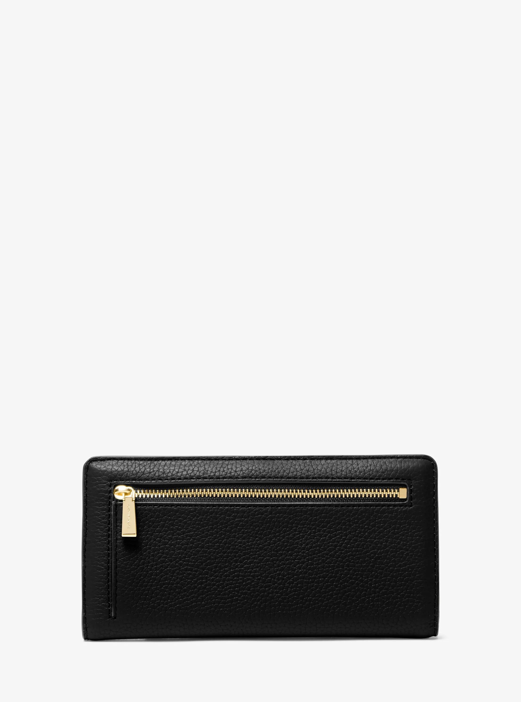 Bryant Large Pebbled Leather Snap-Front Wallet Designer Wallet Card Holder