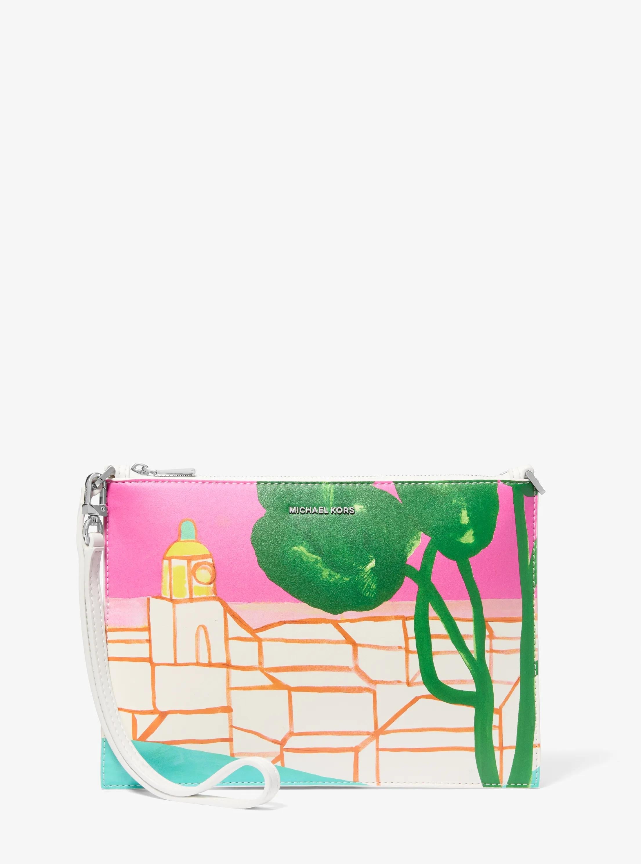 Michael Kors X Christina Zimpel Jet Set Extra-Large Convertible Wristlet Designer Handbag Fashion Shoulder Bag