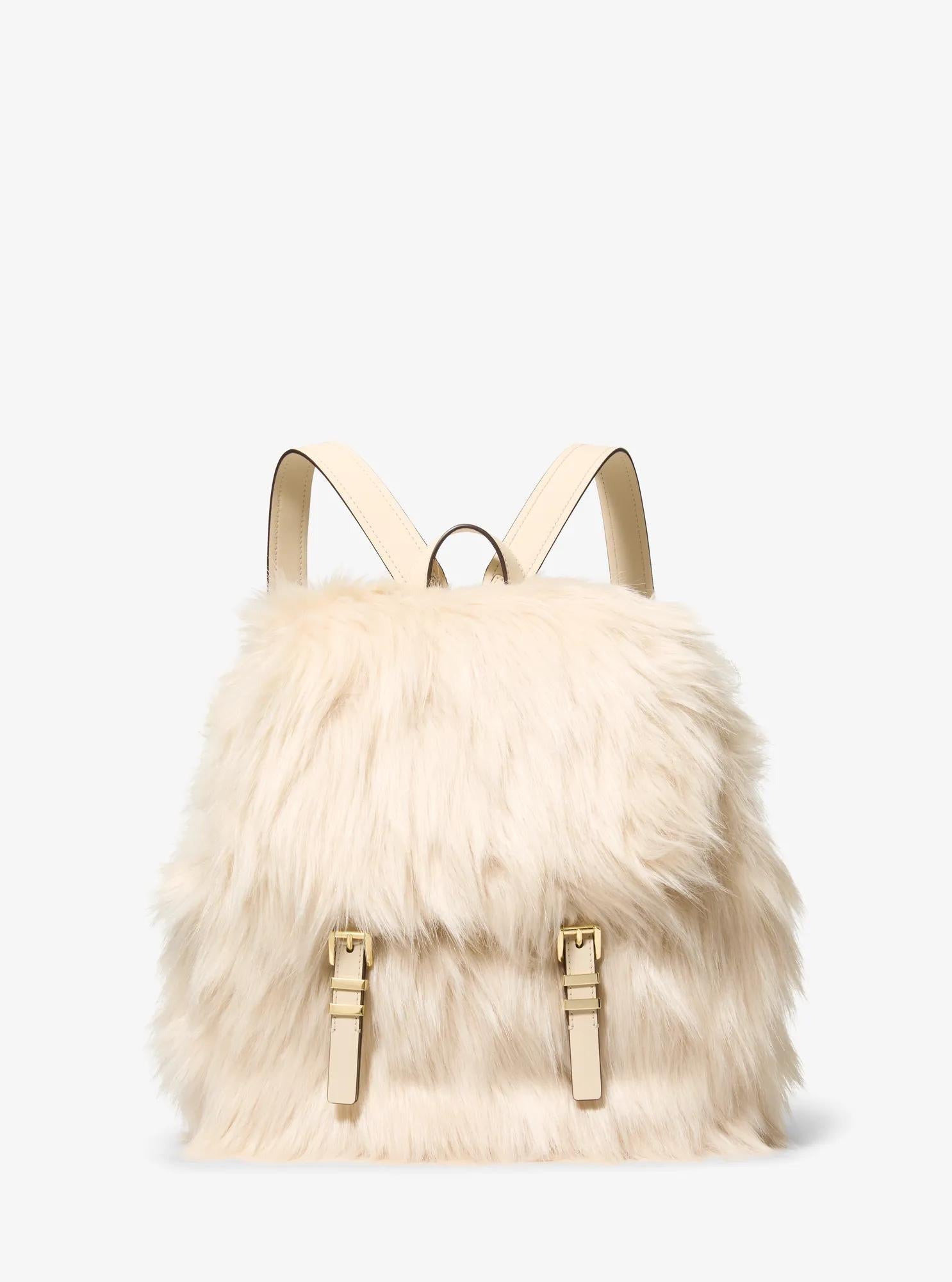Quinn Medium Faux Fur Backpack Designer Handbag Fashion Shoulder Bag