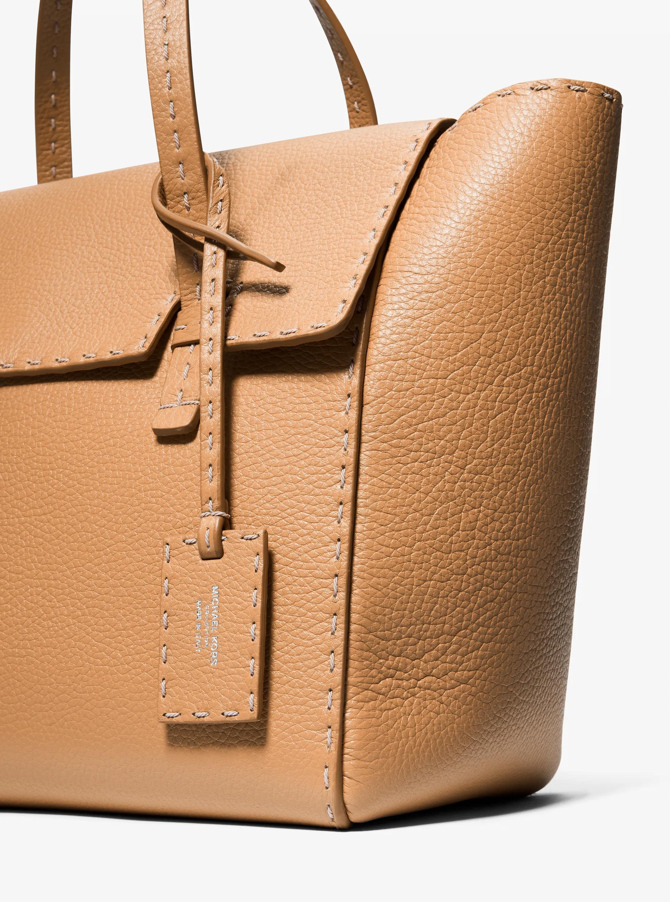 Sophia Hand-Stitched Pebbled Leather Satchel Designer Handbag Fashion Shoulder Bag