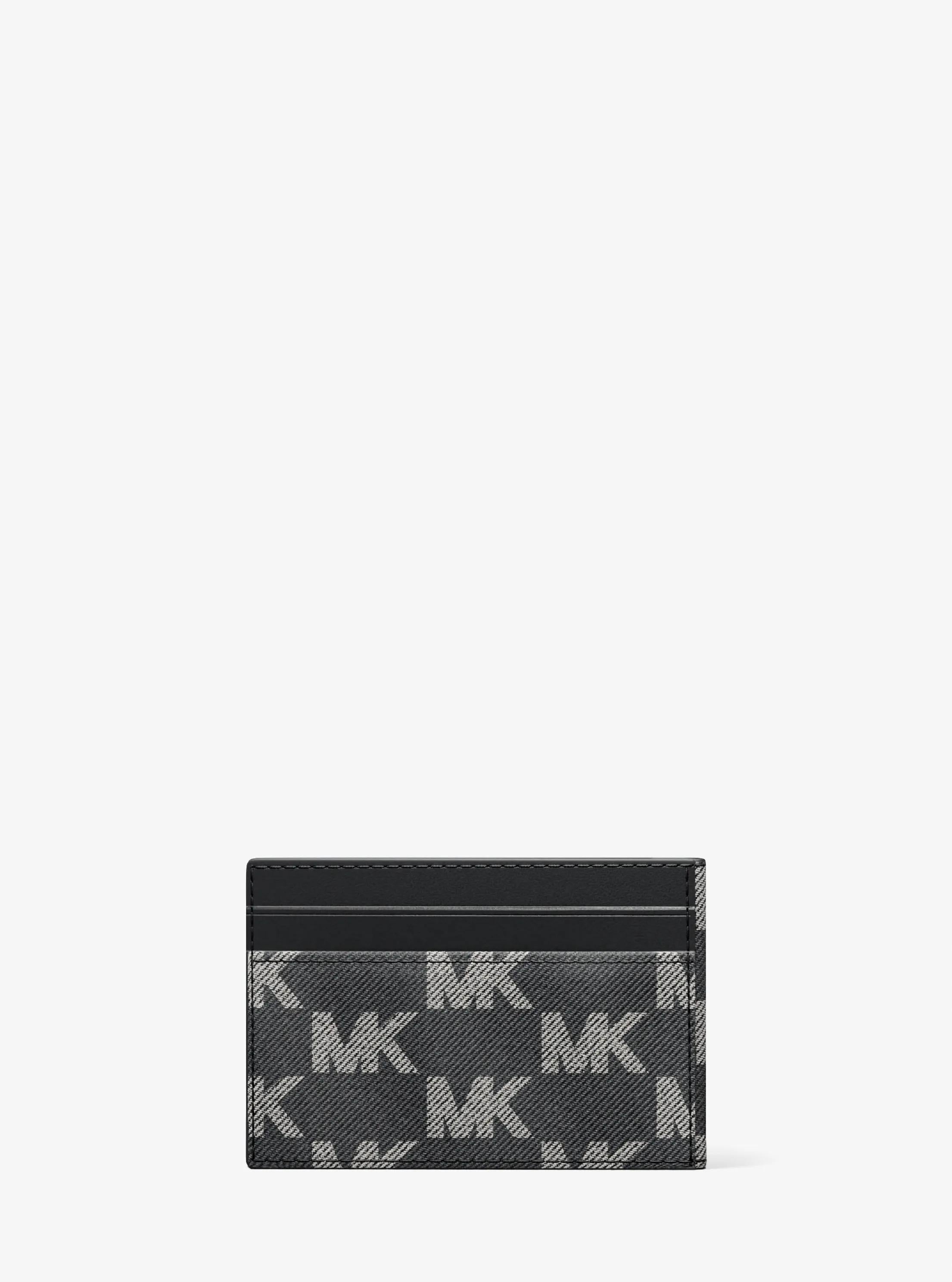 Cooper Medium Logo Jacquard Denim Wallet Designer Wallet Card Holder