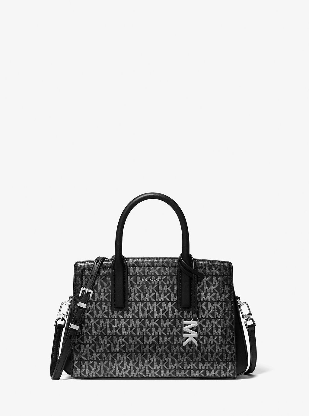 Laila Small Metallic Signature Logo Satchel Designer Handbag Fashion Shoulder Bag