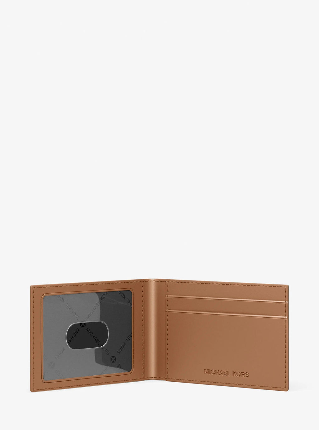 Hudson Logo Embossed Leather Billfold Wallet and Passcase Designer Wallet Card Holder