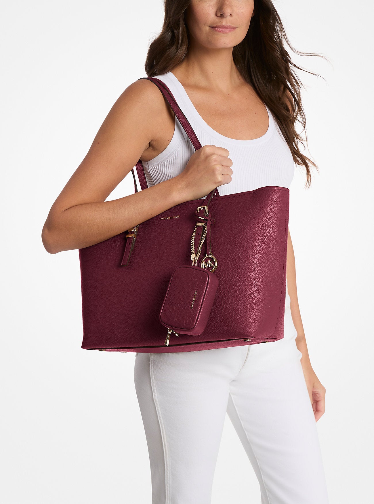 Quinn Large Pebbled Leather Tote Bag Designer Handbag Fashion Shoulder Bag