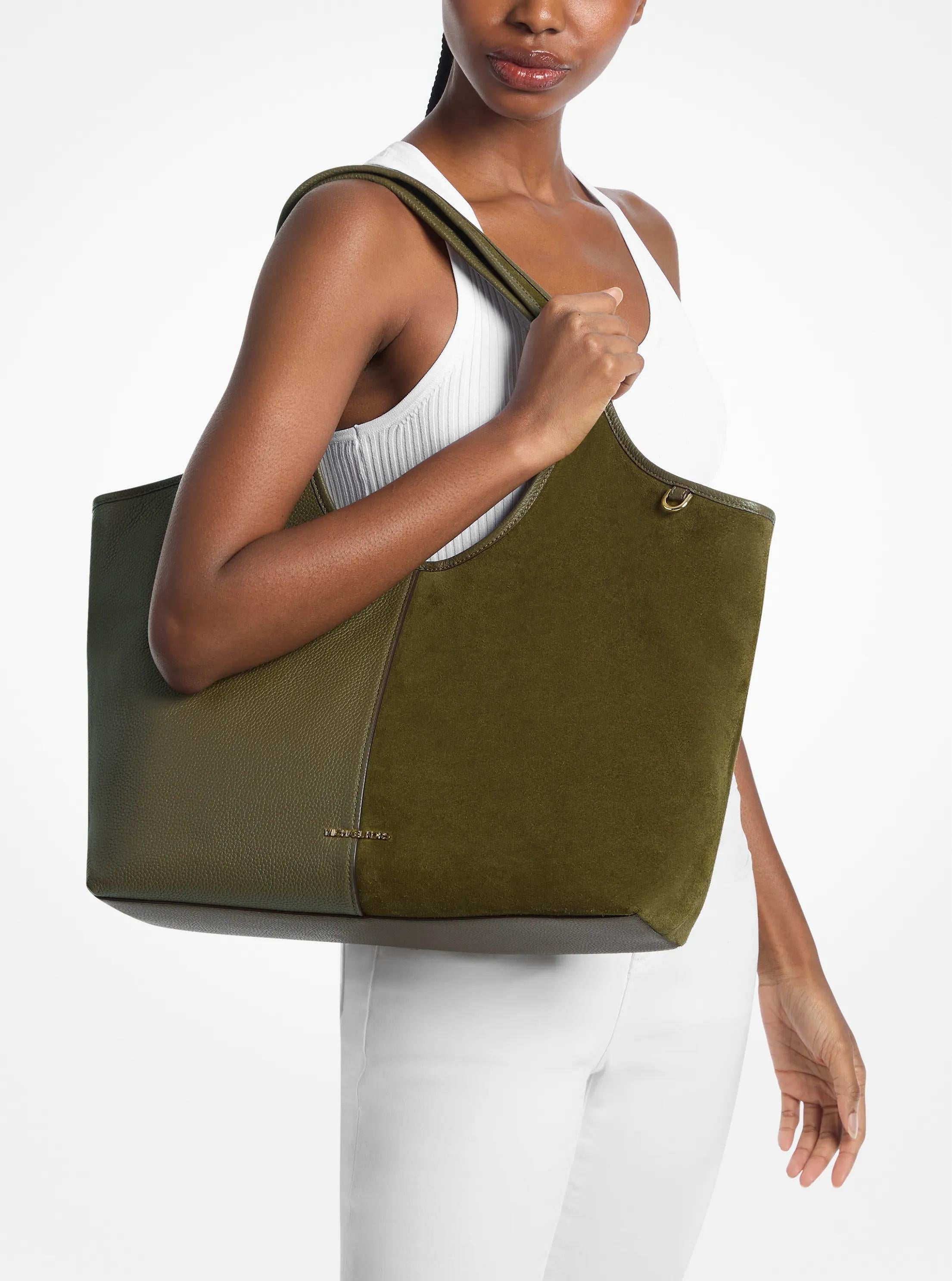 Henly Large Leather and Suede Tote Bag Designer Handbag Fashion Shoulder Bag