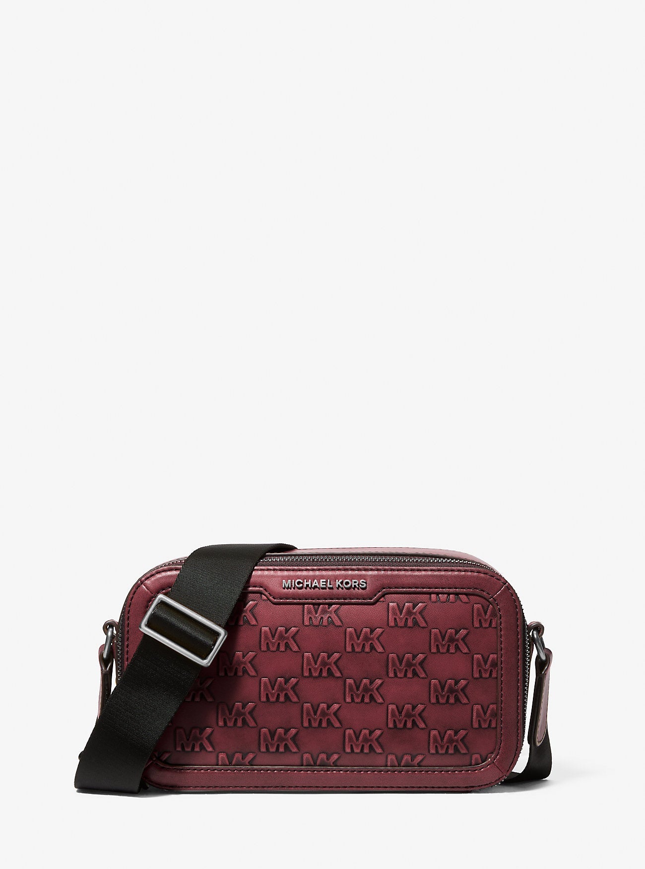 Hudson Logo Embossed Burnished Leather Crossbody Bag Designer Handbag Fashion Shoulder Bag