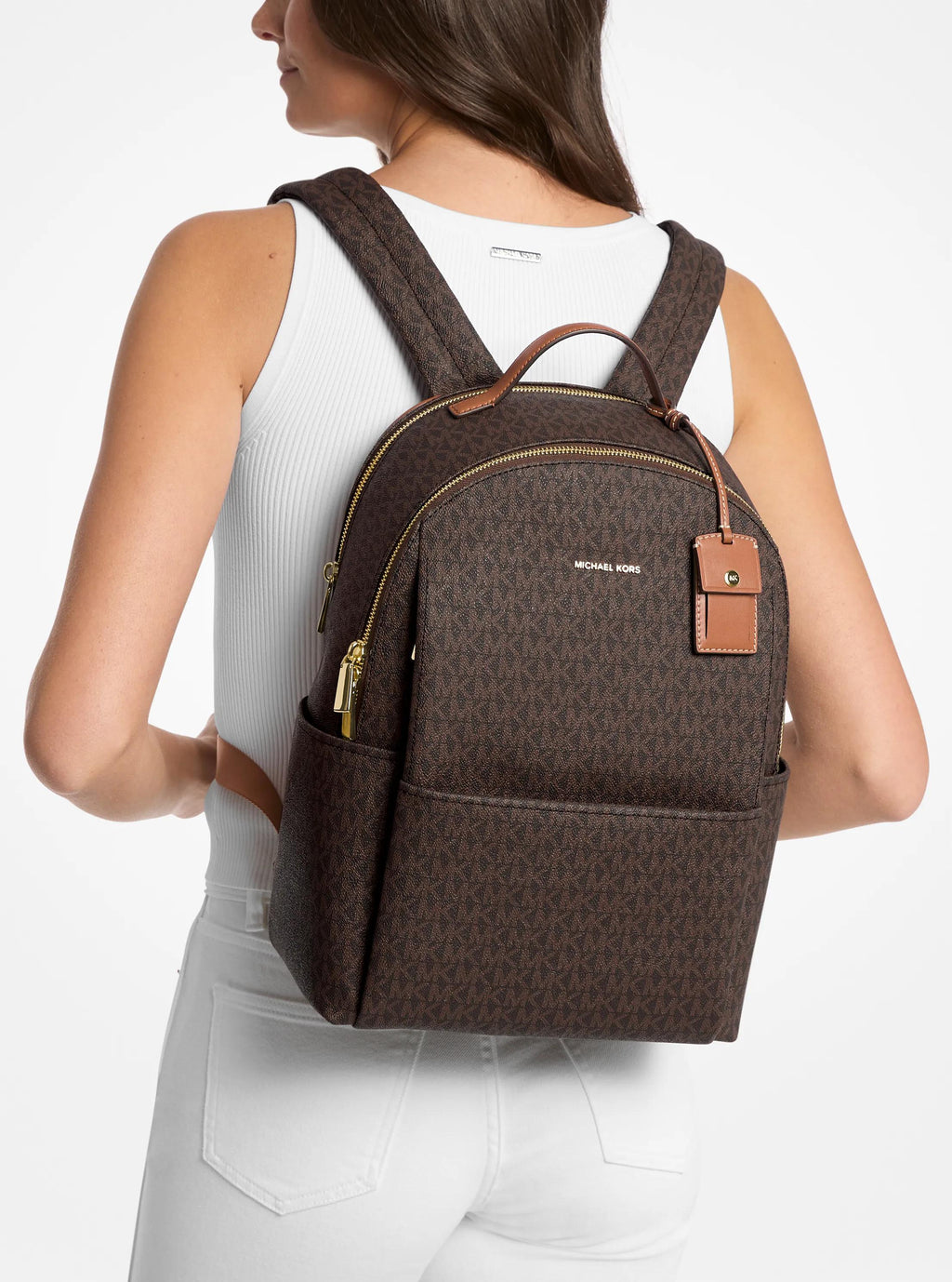 Sable Large Signature Logo Backpack Designer Handbag Fashion Shoulder Bag
