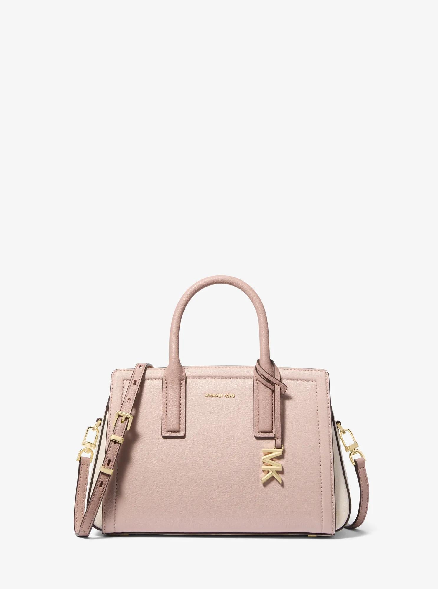 Laila Small Color-Block Pebbled Leather Satchel Designer Handbag Fashion Shoulder Bag