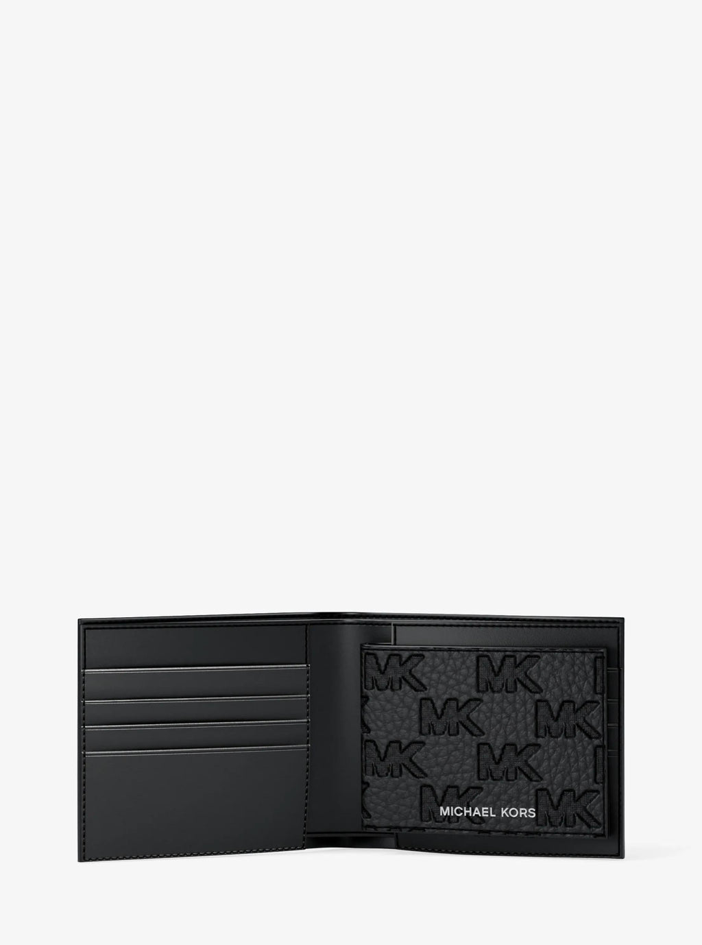 Hudson Logo Embossed Leather Billfold Wallet and Passcase Designer Wallet Card Holder