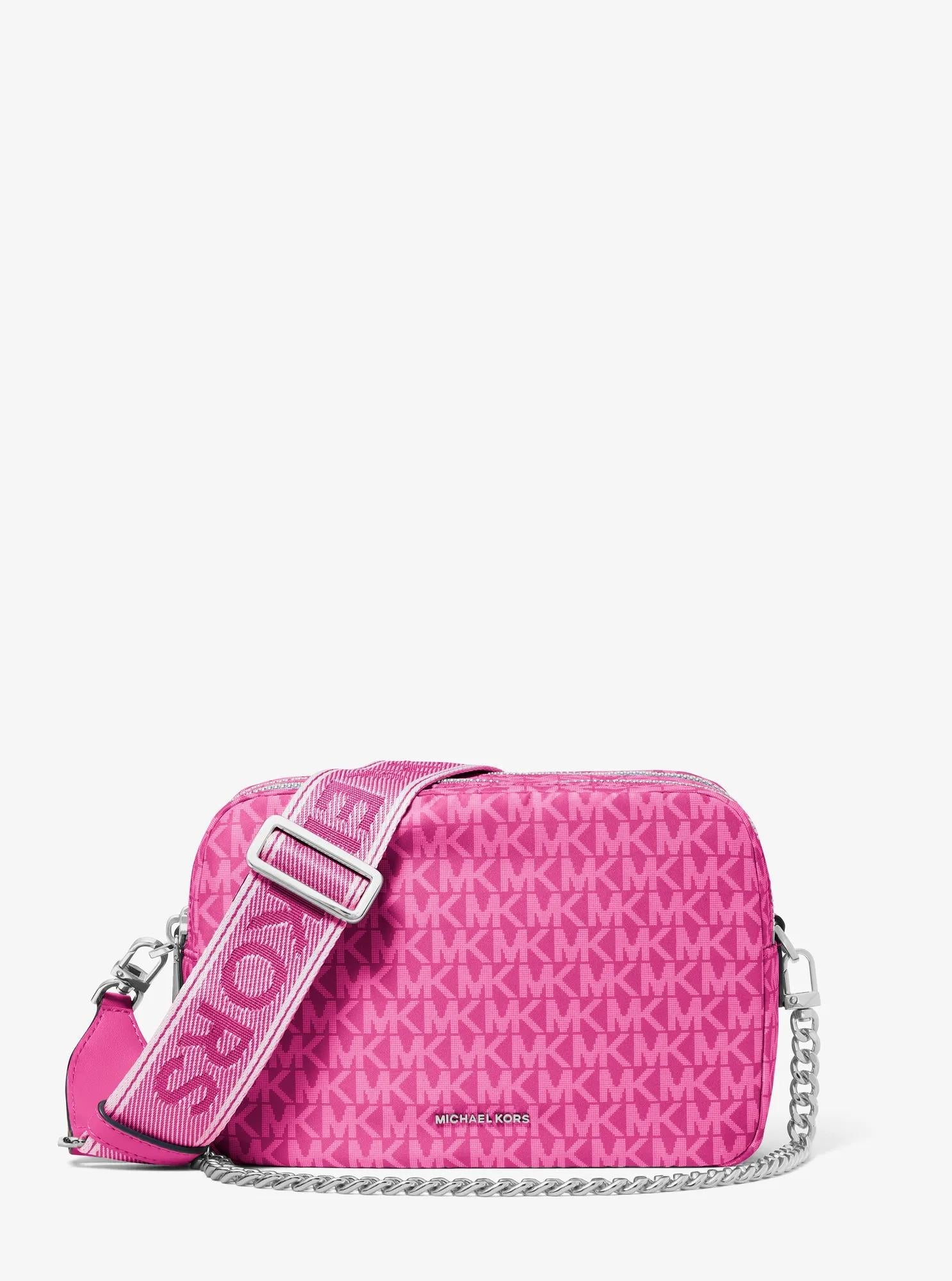 Bryant Medium Signature Logo Print Woven Camera Crossbody Bag Designer Handbag Fashion Shoulder Bag