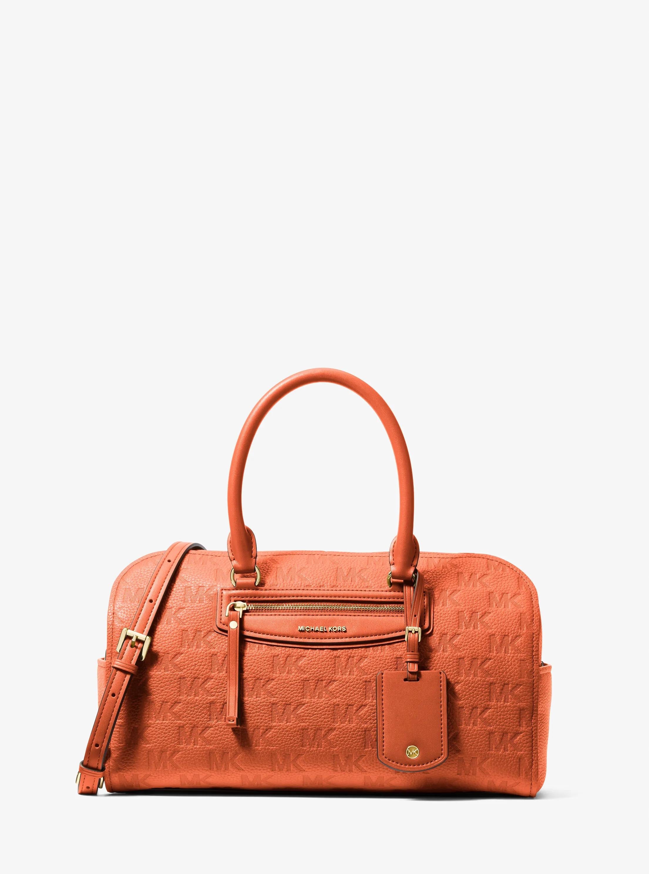 Jet Set Travel Medium Logo Embossed Leather Duffel Crossbody Bag Designer Handbag Fashion Shoulder Bag