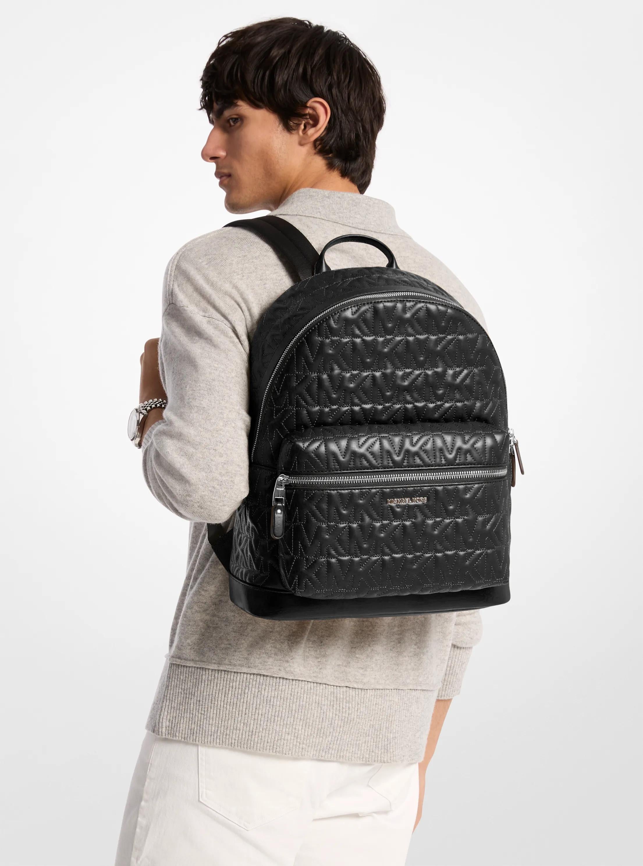Hudson Medium Logo Embossed Dome Backpack Popular Style Fashion Accessory