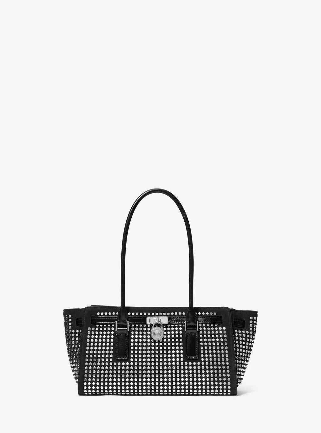 Hamilton Moderne Small Studded Suede Satchel Designer Handbag Fashion Shoulder Bag