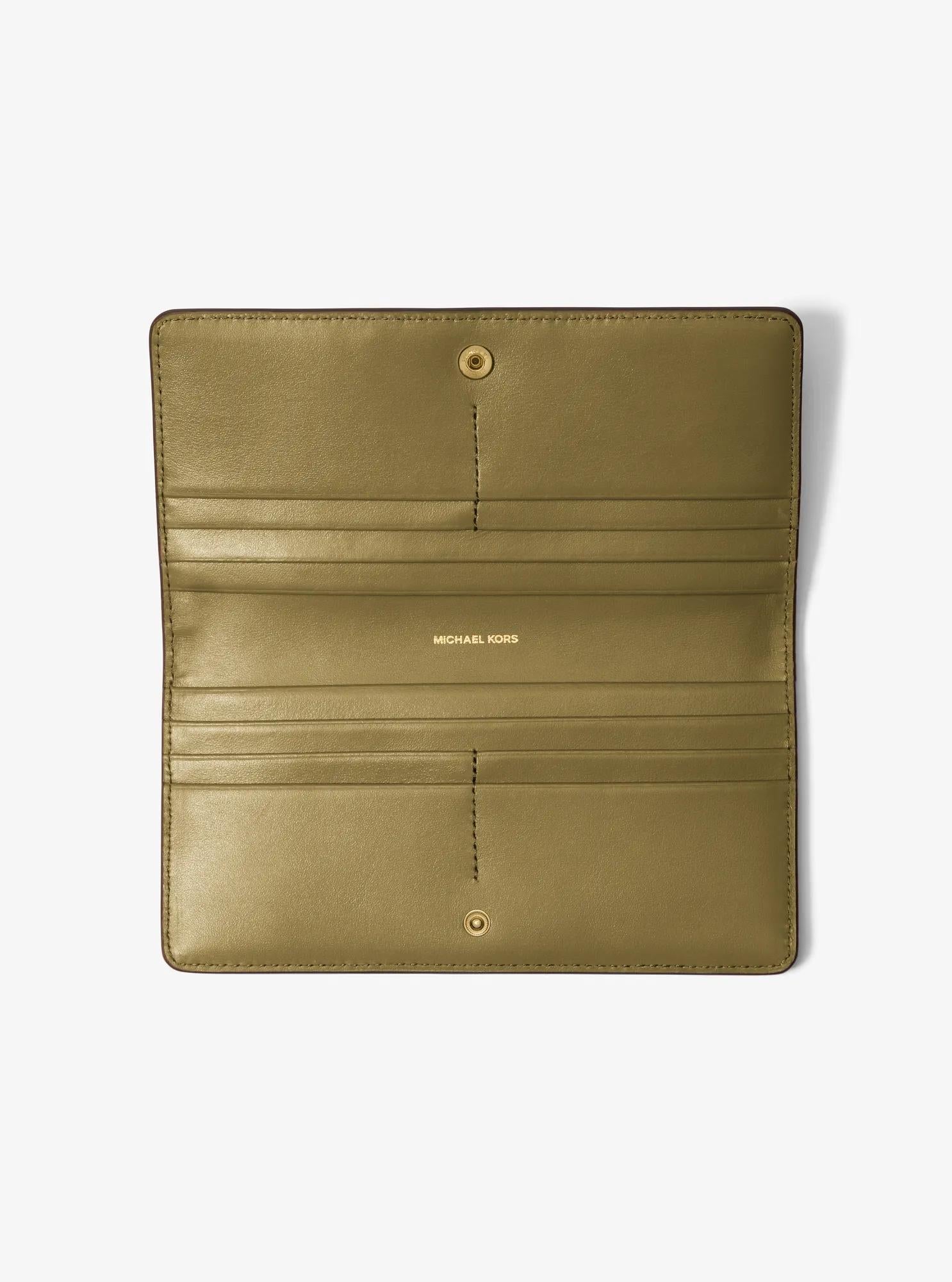 Bryant Large Pebbled Leather Snap-Front Wallet Designer Wallet Card Holder