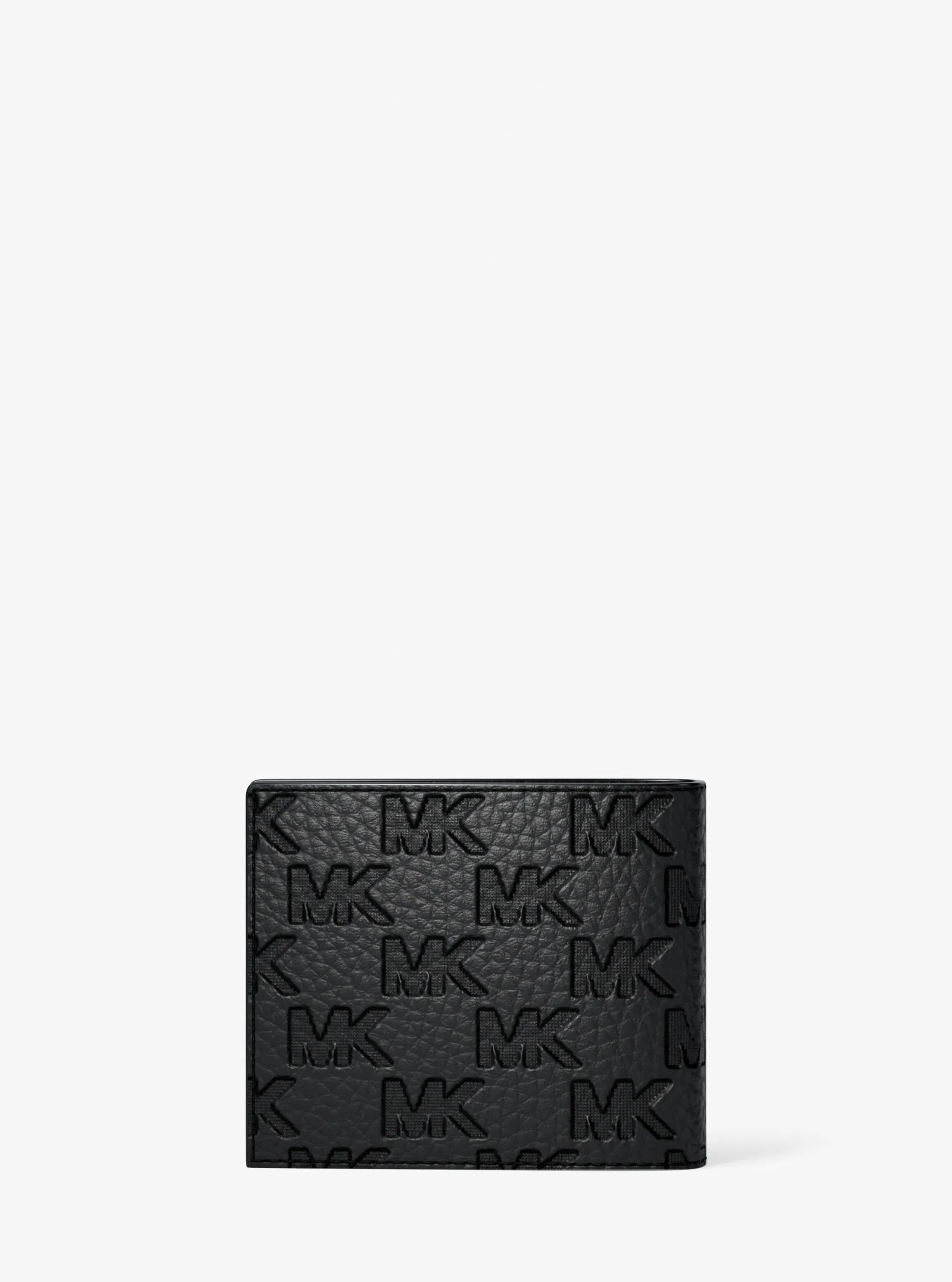 Hudson Logo Embossed Leather Billfold Wallet and Passcase Designer Wallet Card Holder