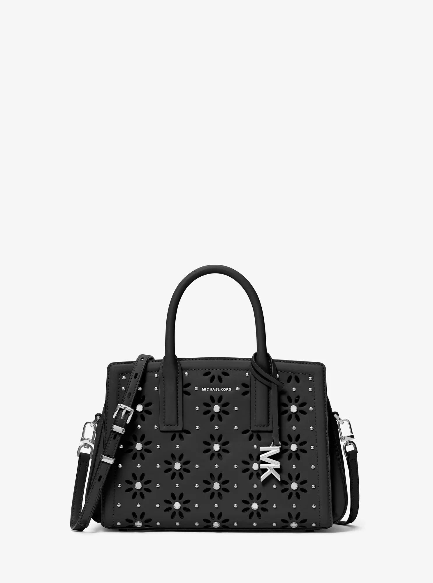 Laila Small Embellished Laser Cut Leather Satchel Designer Handbag Fashion Shoulder Bag