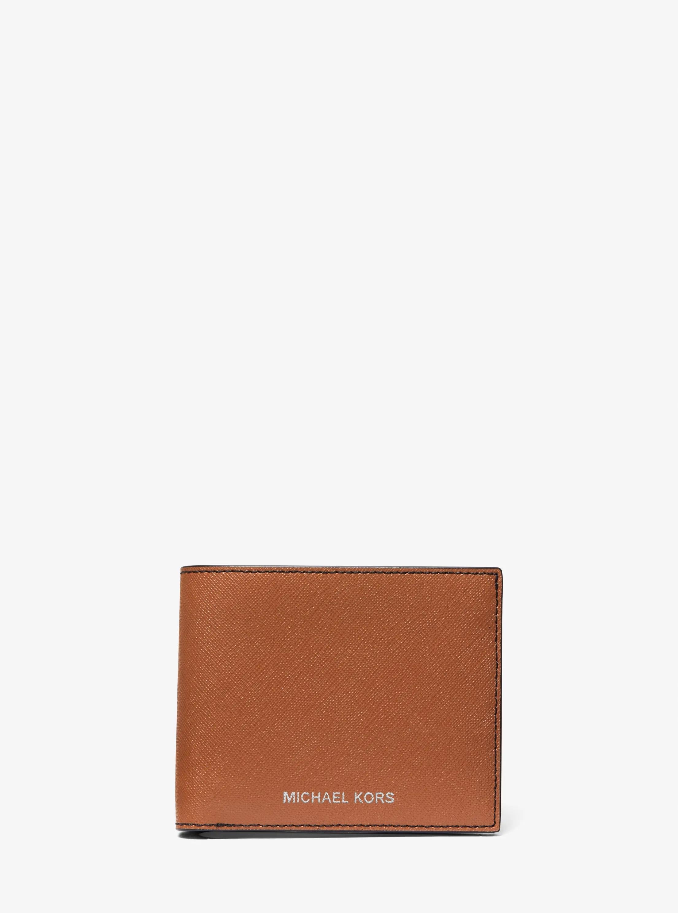 Varick Saffiano Leather Billfold Wallet With Passcase Designer Wallet Card Holder