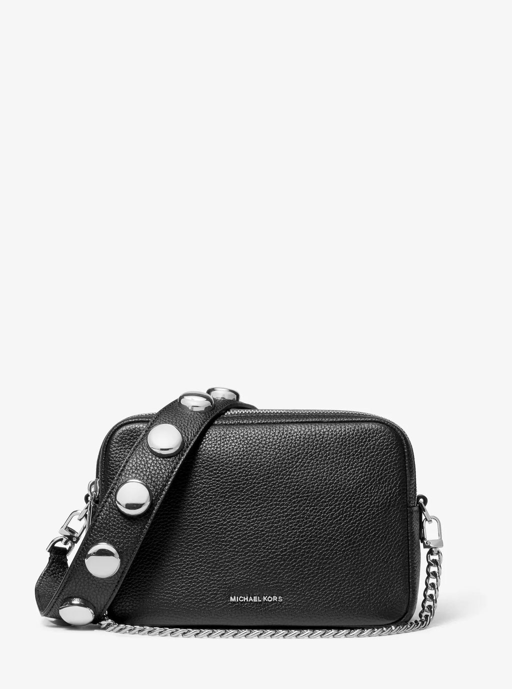 Bryant Medium Studded Pebbled Leather Camera Crossbody Bag Designer Handbag Fashion Shoulder Bag